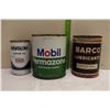 Image 1 : Texaco Havoline Motor Oil Tin(1Qtr), Mobil Permazone Anti-Freeze Coolant Tin(1Gal)& Barco Lubricants