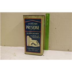 Eveready Prestone “The Perfect Anti-Freeze” Tin (1 Gallon)(Emptied)(Patented 1934)