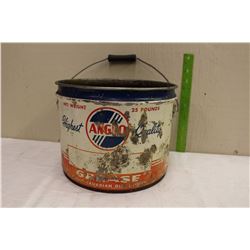Anglo-Canadian Oil Limited. “Highest Quality” Grease Pail (25Lbs)(Emptied)