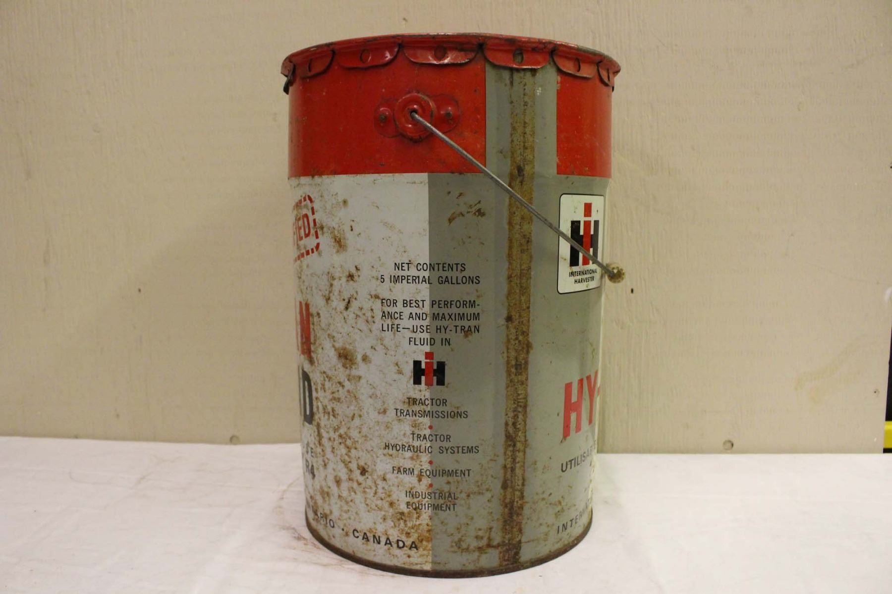 International Harvester HyTran Fluid Pail (5 Gallons)(Emptied)