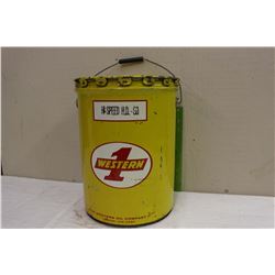 The Western Oil Co. Moose Jaw, SK. 1 Western Pail (45Lbs)(Emptied)