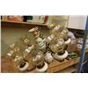 Image 2 : Vintage 8 Light Ceramic Chandelier, With Glass Globes (1 Damaged)