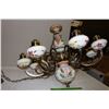 Image 5 : Vintage 8 Light Ceramic Chandelier, With Glass Globes (1 Damaged)