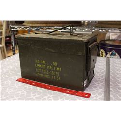 Metal Ammo Box (Marked 100 Cal. .50 Linked Ball M2)