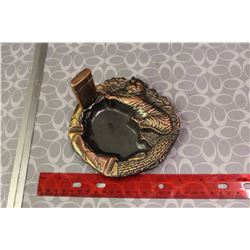 Vintage Tiger Ashtray w/Matching Wind Proof Lighter