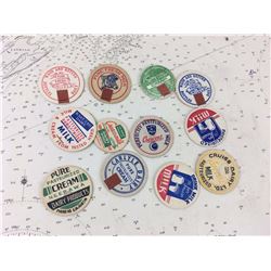 Lot of 12 Different Milk Caps