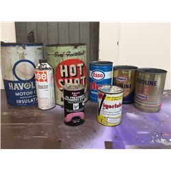 Lot Oil Cans And Related Cans (8)