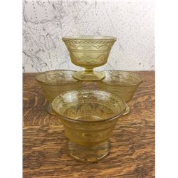 Yellow Depression Sherberts (4) (no cracks or chips)