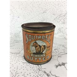 Antique 27oz Squirrel Peanut Butter Tin Can