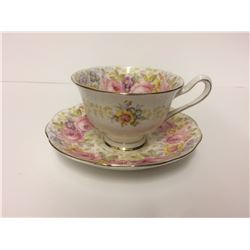 ROYAL ALBERT FINE BONE CUP & SAUCER SET SERENA FOOTED