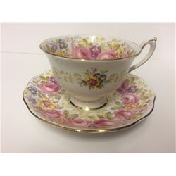 1 ROYAL ALBERT FINE BONE CUP & SAUCER SET SERENA FOOTED