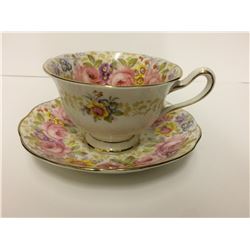 1 ROYAL ALBERT FINE BONE CUP & SAUCER SET SERENA FOOTED