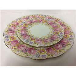 ROYAL ALBERT 2 DISH SET SERENA THIN GOLD