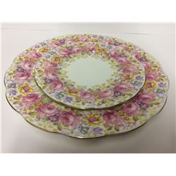 ROYAL ALBERT 2 DISH SET SERENA THIN GOLD
