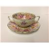 Image 2 : ROYAL ALBERT DOUBLE HANDLE CREAM SOUP BOWL AND PLATE SERENA