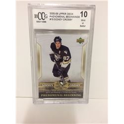 SIDNEY CROSBY UPPER DECK PHENOMENAL BEGINNINGS HOCKEY CARD GRADED 10