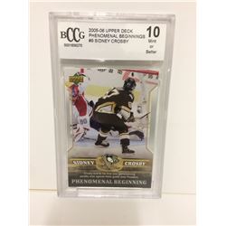 SIDNEY CROSBY UPPER DECK PHENOMENAL BEGINNINGS HOCKEY CARD GRADED 10