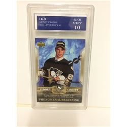 SIDNEY CROSBY UPPER DECK PHENOMENAL BEGINNINGS HOCKEY CARD GRADED 10