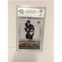 SIDNEY CROSBY UPPER DECK PHENOMENAL BEGINNINGS HOCKEY CARD GRADED 10