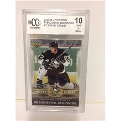 SIDNEY CROSBY UPPER DECK PHENOMENAL BEGINNINGS HOCKEY CARD GRADED 10