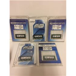 5 STICKS OF BRAND NEW FACTORY SEALED  RAM FOR LAPTOPS