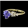 Image 1 : 2.25 ctw Tanzanite And Diamond Ring - 14KT Yellow And White Gold
