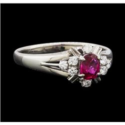 0.34 ctw Ruby and Diamond Ring - Platinum