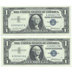 1957 $1 Silver Certificate Currency Lot of 2