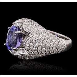 18KT White Gold 2.51 ctw Tanzanite and Diamond Ring