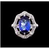 Image 2 : 14KT White Gold 6.74 ctw Tanzanite and Diamond Ring
