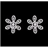 Image 1 : 0.99 ctw Diamond Flower Burst Earrings - 18KT White Gold