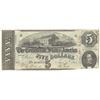 Image 1 : 1863 $5 The Confederate States of America Note T-60 CC