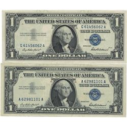 1957 $1 AU/Unc Silver Certificate Currency Lot of 2