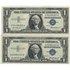 Image 1 : 1957 $1 AU/Unc Silver Certificate Currency Lot of 2