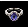 Image 2 : 1.88 ctw Tanzanite and Diamond Ring - 14KT White Gold