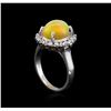 Image 4 : 3.07 ctw Opal and Diamond Ring - 14KT White Gold