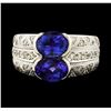 Image 2 : 2.96 ctw Tanzanite and Diamond Ring - Platinum