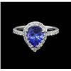 Image 2 : 2.20 ctw Tanzanite and Diamond Ring - 14KT White Gold