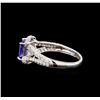 Image 3 : 14KT White Gold 1.44 ctw Tanzanite and Diamond Ring