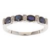 Image 1 : 1.02 ctw Sapphire and Diamond Ring - 14KT White Gold