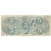 Image 2 : 1863 $5 The Confederate States of America Note T-60 CC