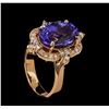 Image 4 : 6.89 ctw Tanzanite and Diamond Ring - 14KT Rose Gold