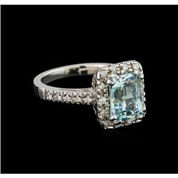 2.32 ctw Aquamarine and Diamond Ring - 14KT White Gold