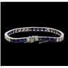 Image 2 : 6.80 ctw Sapphire and Diamond Bracelet - Platinum