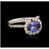 Image 1 : 18KT White Gold 1.45 ctw Tanzanite and Diamond Ring