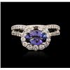 Image 2 : 18KT White Gold 1.45 ctw Tanzanite and Diamond Ring