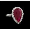 Image 1 : GIA Cert 6.46 ctw Ruby and Diamond Ring - 14KT White Gold