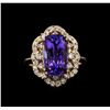 Image 2 : 5.58 ctw Tanzanite and Diamond Ring - 14KT Rose Gold