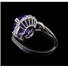 Image 3 : 5.75 ctw Tanzanite and Diamond Ring - 14KT White Gold