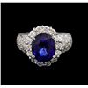 Image 2 : 14KT White Gold 4.79 ctw Sapphire and Diamond Ring